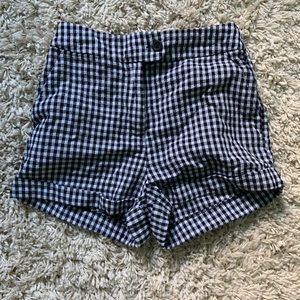 High Waisted Checkered Shorts